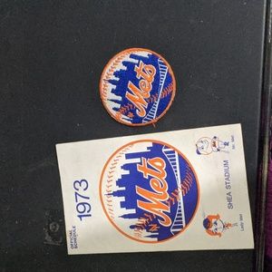 Mets Patch with Vintage 1973 Mets official schedule She's Stadium collectable